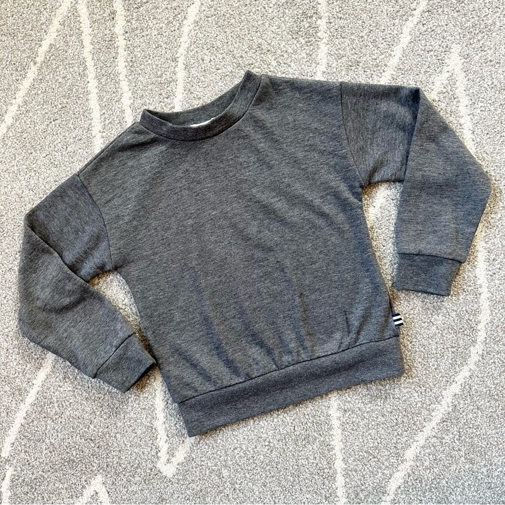 Splendid Dark Gray Crew Neck French Terry Sweatshirt Size 3